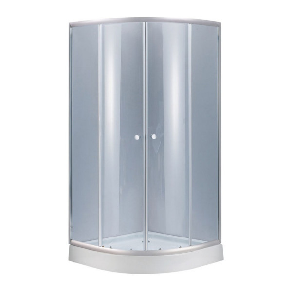 Душевая кабина Lidz Latwa SC90x90.SAT.LOW.GR, стекло тон. 4 мм + Lidz Душевой поддон KAPIELKA ST90x90x15