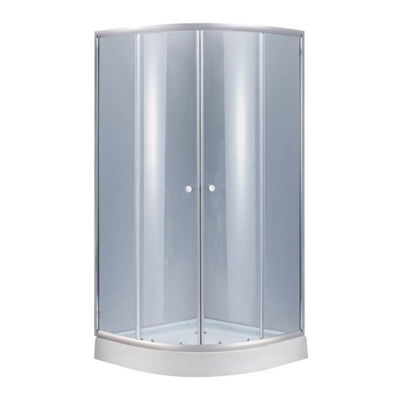 Душова кабіна Lidz Latwa SC90x90.SAT.LOW.GR, скло тон. 4 мм + Lidz Душовий піддон KAPIELKA ST90x90x14