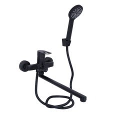 Смеситель для ванны Lidz Latwa 005 с поворотным изливом (c душевым гарнитуром) (k35) LDLAT005BLA45420 Black