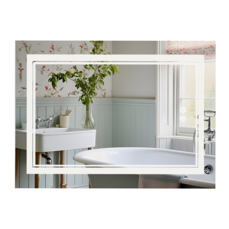 Зеркало Qtap Cardinal 1000х700 с LED-подсветкой Touch, с антизапотеванием, с диммером, рег. темп. цвета (3000-6500K) QT0478C10070