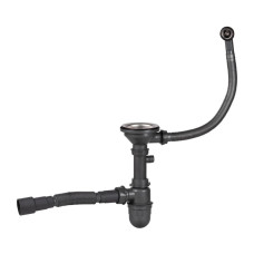 Сифон для кухонной мойки Lidz (GRA) 47 01 003 01 с круглым переливом (выход 50/40 мм)