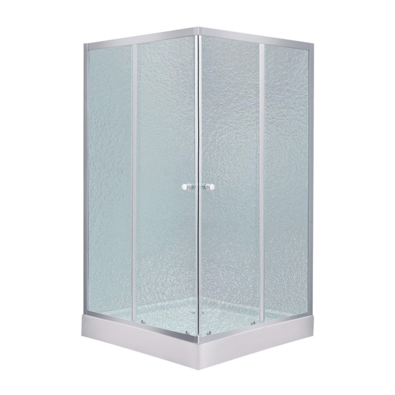 Набор Lidz душевая кабина Wawel SC80x80.SAT.LOW.FR, стекло Frost 4 мм + поддон Mazur
