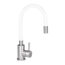 Смеситель для кухни Lidz Aria 015F3 с гибким изливом (k35) LDARI015F3WHI43362 White / Nickel