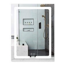 Зеркало Lidz Kubis 600х800 с LED-подсветкой Touch, с антизапотеванием, с диммером, рег. яркости LD78LF9376080