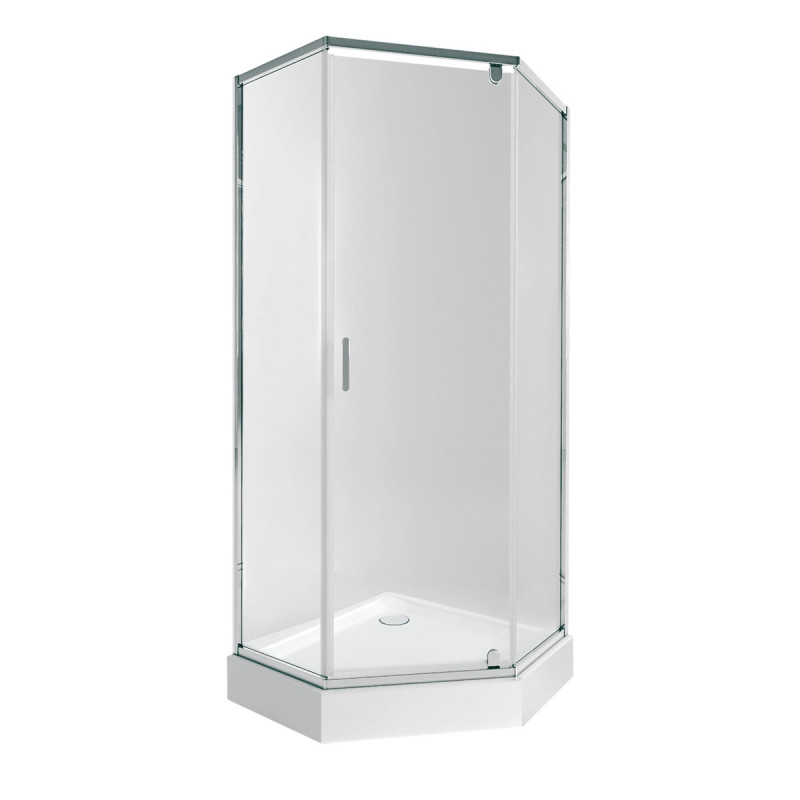 Набор Qtap душевая кабина Scorpio CRM10995-AC6 Clear 2120x900x900 мм + поддон Diamond 309912 90x90x12 см с сифоном