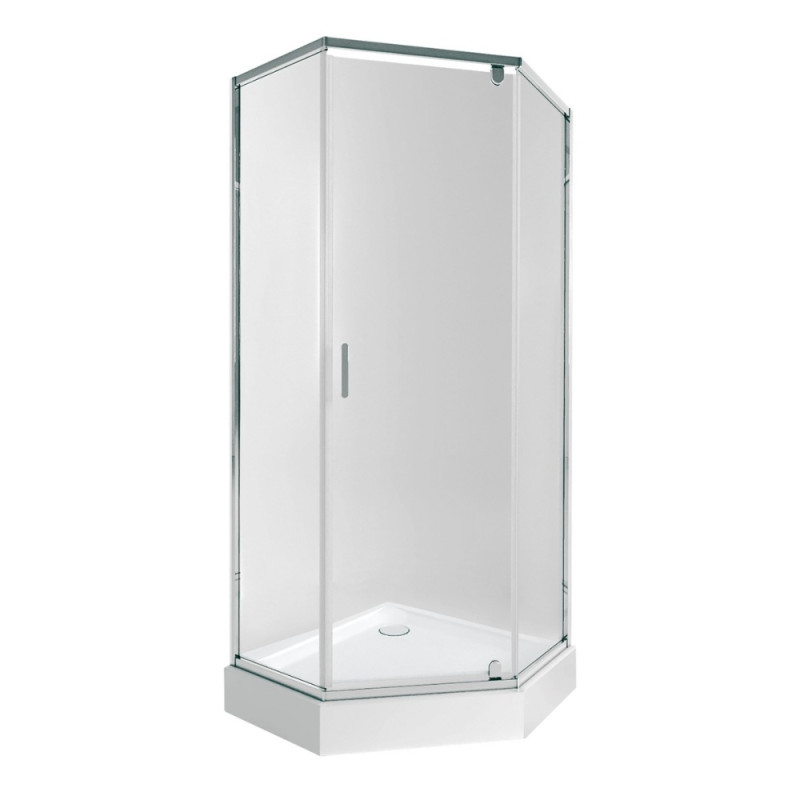 Набор Qtap душевая кабина Scorpio CRM10995-AC6 Clear 2120x900x900 мм + поддон Diamond 309912 90x90x12 см с сифоном