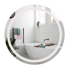 Зеркало Lidz Aria R800 с LED-подсветкой Touch, с антизапотеванием, с диммером, рег. яркости LD78LR800