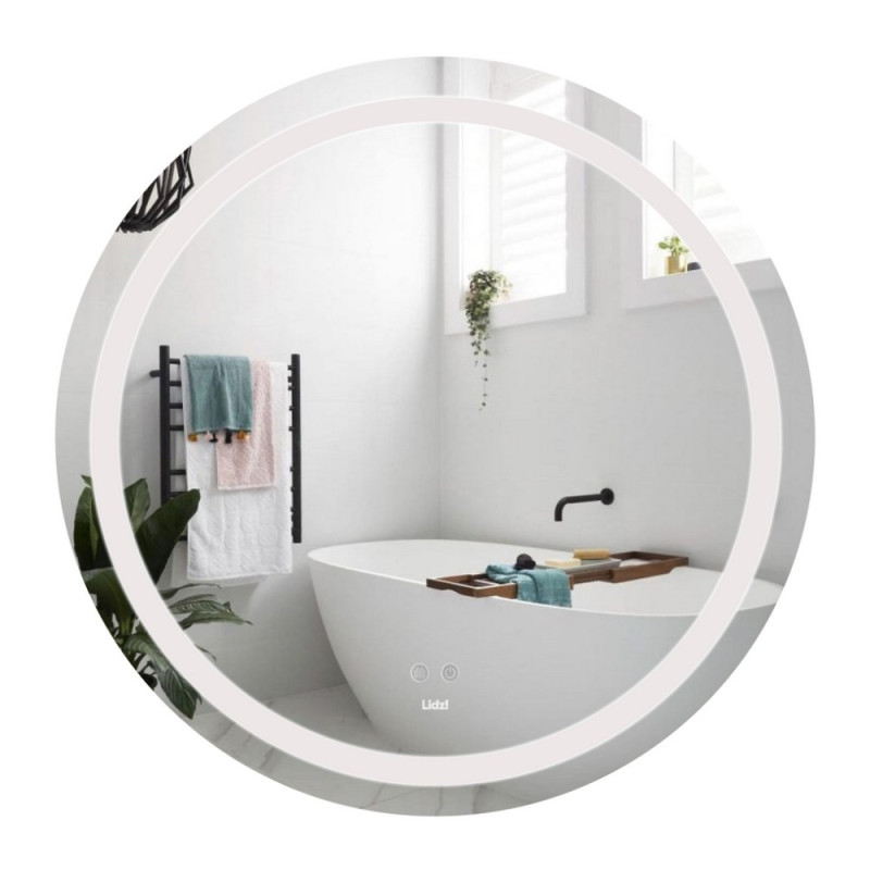 Зеркало Lidz Aria R800 с LED-подсветкой Touch, с антизапотеванием, с диммером, рег. яркости LD78LR800
