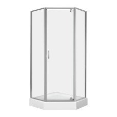 Набор Qtap душевая кабина Leo CRM10995-AC6 Clear 2020x900x900 мм + поддон Diamond 309912 90x90x12 см с сифоном