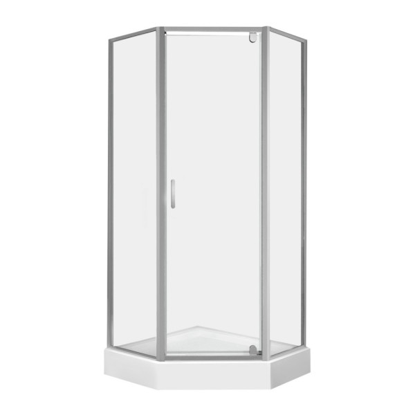 Набор Qtap душевая кабина Leo CRM10995-AC6 Clear 2020x900x900 мм + поддон Diamond 309912 90x90x12 см с сифоном