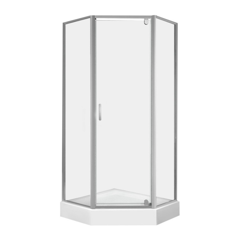 Набор Qtap душевая кабина Leo CRM10995-AC6 Clear 2020x900x900 мм + поддон Diamond 309912 90x90x12 см с сифоном