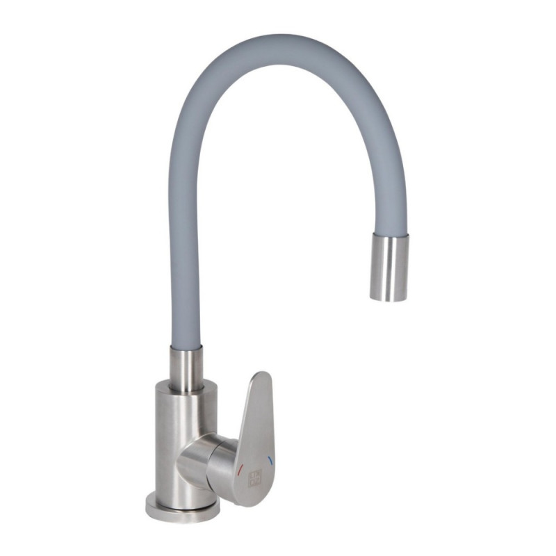Змішувач для кухні Lidz Vida 015F3 з гнучким виливом (k35) LDVID015F3GRE43356 Grey
