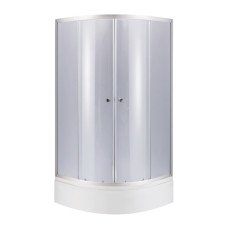 Lidz Latwa SC80x80.SAT.MID.GR Душевая кабина полукруглая, стекло тон. 4 мм + Lidz Душевой поддон KAPIELKA ST80x80x26, с панелью