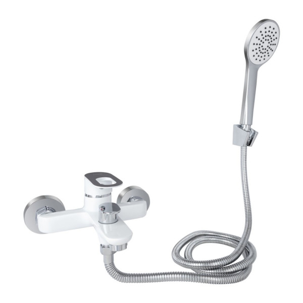 Смеситель для ванны Lidz Latwa 006 (c душевым гарнитуром) (k35) LDLAT006WHI45424 White