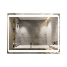 Дзеркало Qtap Mideya 800х600 з LED-підсвічуванням Touch, з антизапотіванням, з годинником, димером QT2078NCF8060W