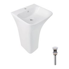 Комплект Qtap Crow: Раковина напольна моноблок 445x420x840 мм White + Донний клапан PU02O