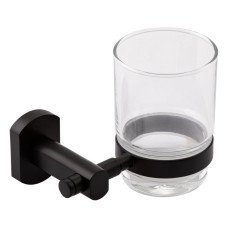 Склянка з тримачем Qtap Liberty настінна QTLIBBLM1158 Black