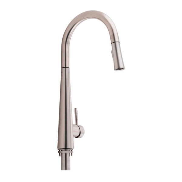 Смеситель для кухни Qtap Evicka с выдвижным изливом QTEVI91103UN Brushed Nickel PVD