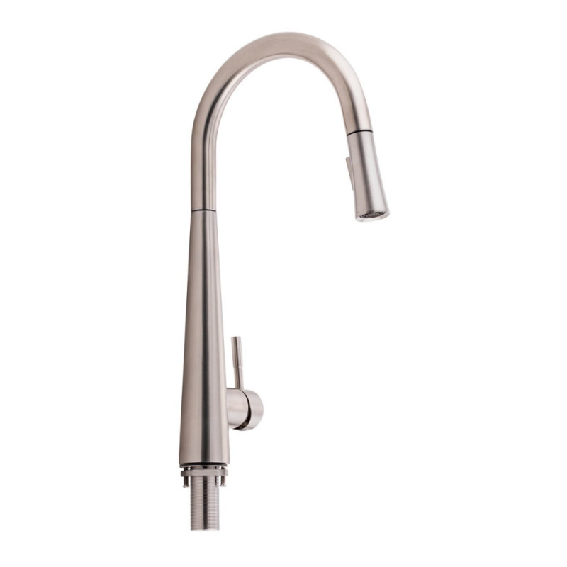Смеситель для кухни Qtap Evicka с выдвижным изливом QTEVI91103UN Brushed Nickel PVD