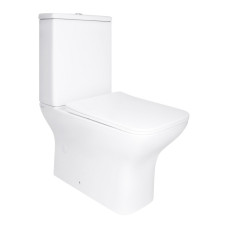 Унітаз підлоговий Qtap Aries Rimless безобідковий з сидінням Soft-close WHITE QT03228302W