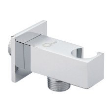 Подключение с держателем для шланга Qtap Spojeni прямоугольное QTCRMBH130 Chrome (Fixsit)