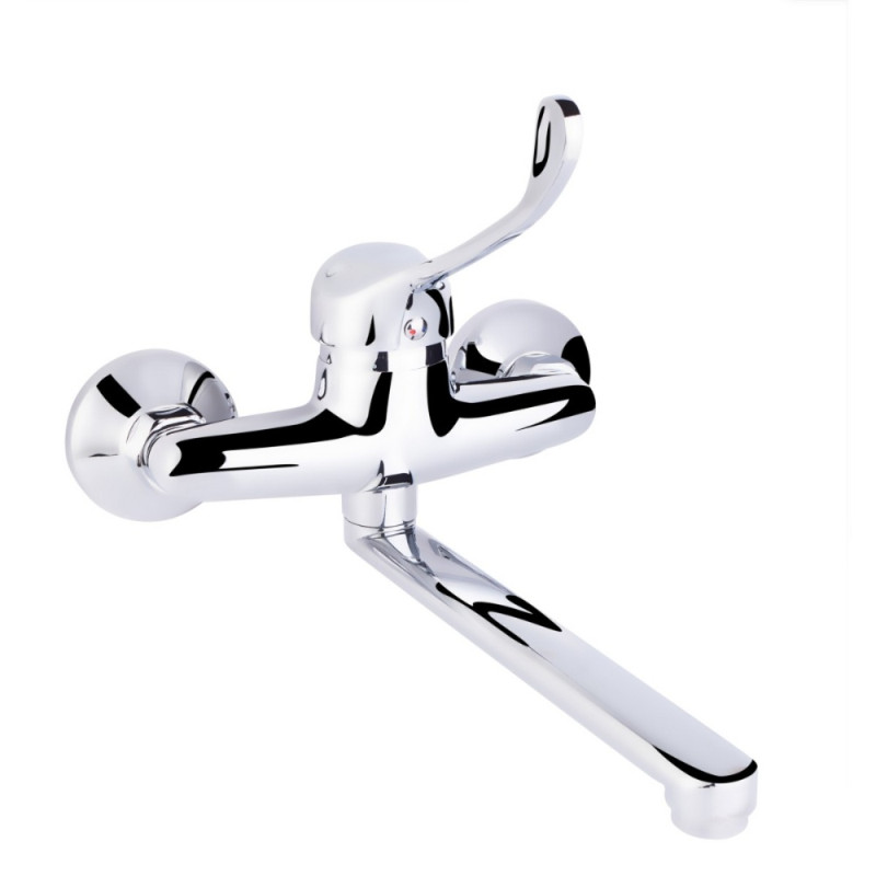 Смеситель для кухни локтевой Lidz Watt 009 настенный  (k35) LDWAT009CRM34862 Chrome