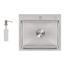 Мийка для кухні інтегрована Lidz Handmade H5045 (LDH5045BRU35383) Brushed Steel 3,0/1,0  мм