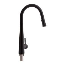 Смеситель для кухни Qtap Evicka с выдвижным изливом QTEVI9135103UB Black Matt