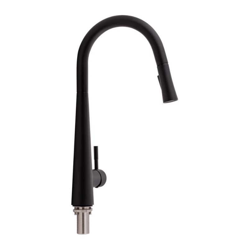 Смеситель для кухни Qtap Evicka с выдвижным изливом QTEVI9135103UB Black Matt