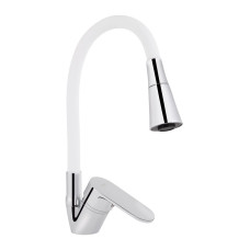 Змішувач для кухні Lidz Tani 008F3 з гнучким виливом (k40) LDTAN008F3WCR37037 Chrome/White