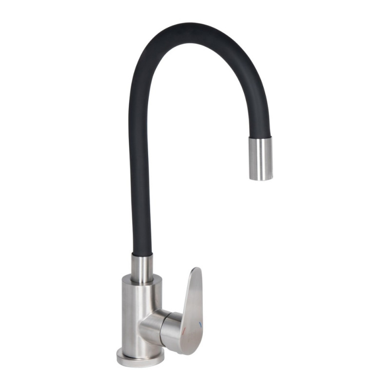 Змішувач для кухні Lidz Vida 015F3 з гнучким виливом (k35) LDVID015F3BLA43358 Black
