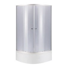 Lidz Latwa SC80x80.SAT.HIGH.GR Душевая кабина полукруглая, стекло тон. 4 мм + Lidz Душевой поддон KAPIELKA ST80x80x41, с панелью