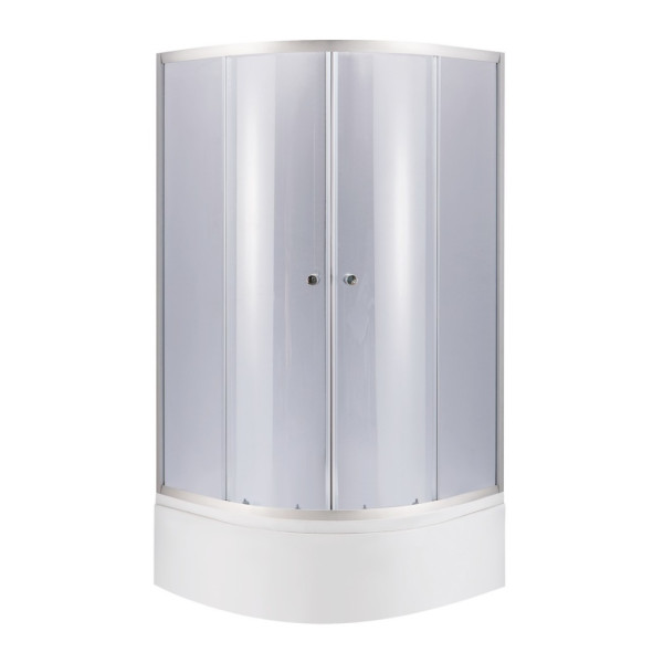 Lidz Latwa SC80x80.SAT.HIGH.GR Душевая кабина полукруглая, стекло тон. 4 мм + Lidz Душевой поддон KAPIELKA ST80x80x41, с панелью