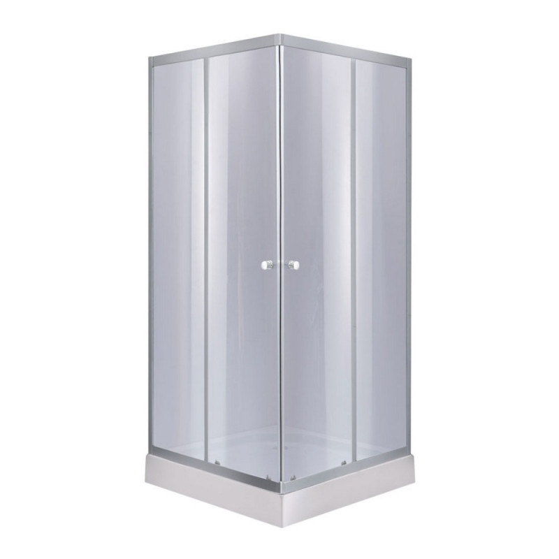 Душевая кабина Lidz Wawel SC90x90.SAT.LOW.GR, стекло тон. 4 мм + Lidz Душевой поддон KAPIELKA ST90x90х14
