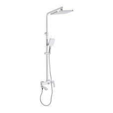 Душова система універсальна Qtap Swan Cascada на три споживача (з виливом) QTSWA111CRW45570 Chrome/White