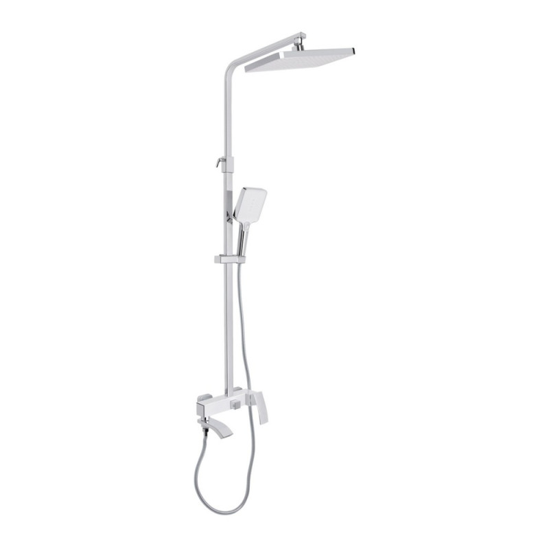 Душевая система универсальная Qtap Swan Cascada на три потребителя (с изливом) QTSWA111CRW45570 Chrome/White