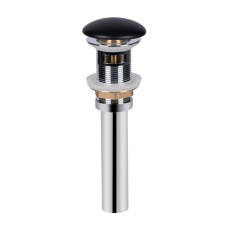 Донный клапан для раковины Qtap PU03O 225х70х70 Matt black с переливом