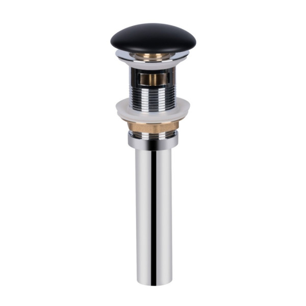 Донный клапан для раковины Qtap PU03O 225х70х70 Matt black с переливом