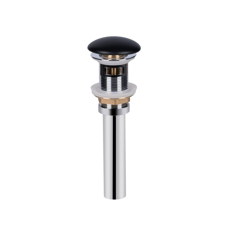 Донный клапан для раковины Qtap PU03O 225х70х70 Matt black с переливом