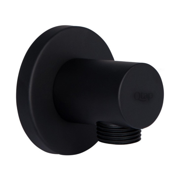 Подключение для шланга Qtap Spojeni округлое QTCRBB030 Black Matt