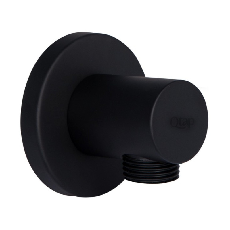 Подключение для шланга Qtap Spojeni округлое QTCRBB030 Black Matt