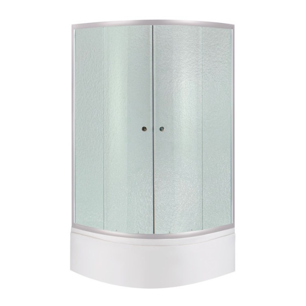 Lidz Latwa SC80x80.SAT.HIGH.FR Душевая кабина полукруглая, стекло Frost 4 мм + Lidz Душевой поддон KAPIELKA ST80x80x41, с панелью