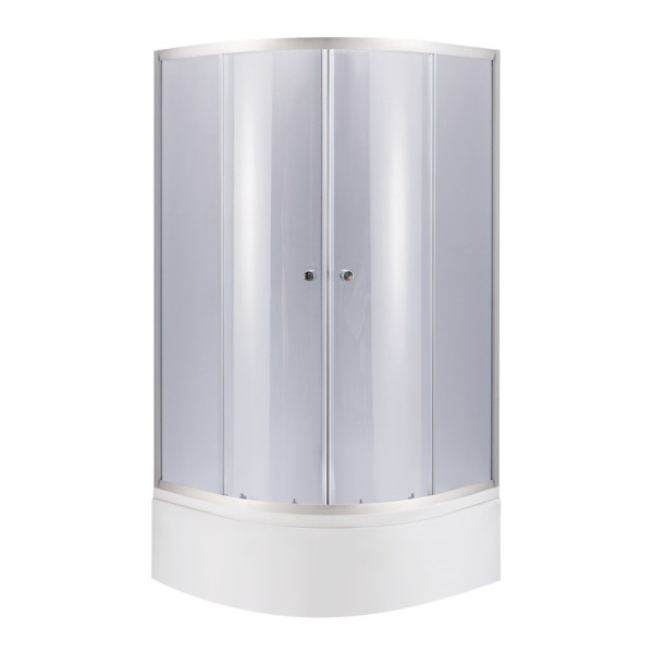 Lidz Latwa SC90x90.SAT.HIGH.GR Душевая кабина полукруглая, стекло тон 4 мм + Lidz Душевой поддон KAPIELKA ST90x90x41, с панелью