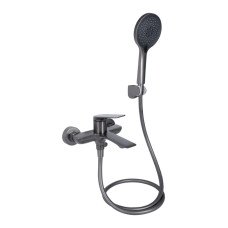 Смеситель для ванны Qtap Vlasta New (c душевым гарнитуром) QTVLA259GMB45643 Gunmetal Black PVD