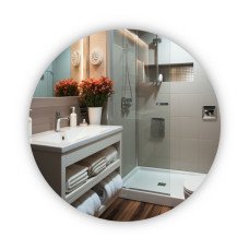 Дзеркало Qtap Taurus R800 з LED-підсвічуванням Touch, з антизапотіванням, з димером, рег. темп. кольору (3000-6500K) QT2478R807