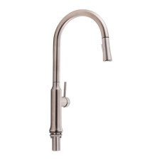 Смеситель для кухни Qtap Baruska с выдвижным изливом QTBAR9137103UN Brushed Nickel PVD