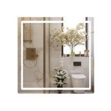 Зеркало Qtap Mideya 800x800 с LED-подсветкой Touch, с антизапотеванием, диммером, рег. яркости QT2078NCF8080W