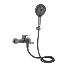 Змішувач для ванни Qtap Slavonice (з душовим гарнітуром) QTSLV259GMB48035 Gunmetal Black PVD