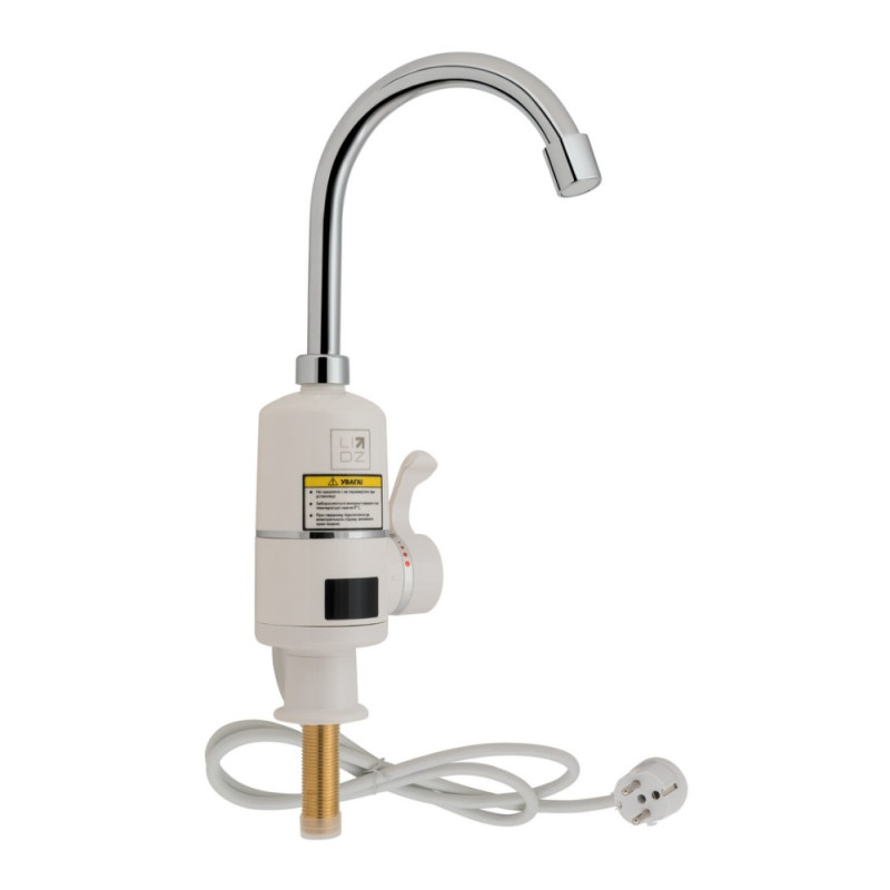 Проточний кран-водонагрівач кухонний для кухні Lidz Warm 056 LDWAR056WCR24984 White / Chrome