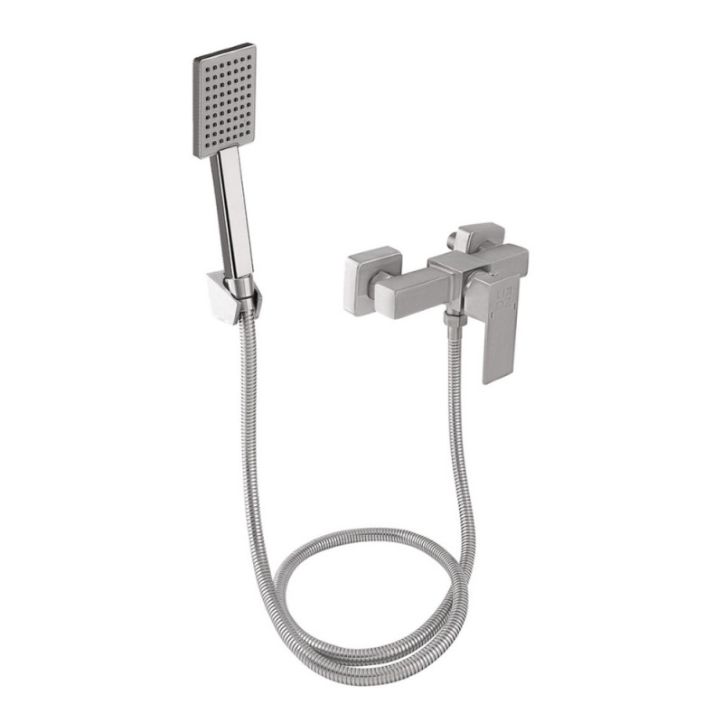 Смеситель для душа Lidz Kubis 010 (с душевым гарнитуром) (k35) LDKUB010NKS28535 Nickel